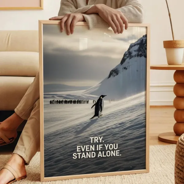 Wooden_Motivational_Penguin_Quote_Framed_Wall_Art