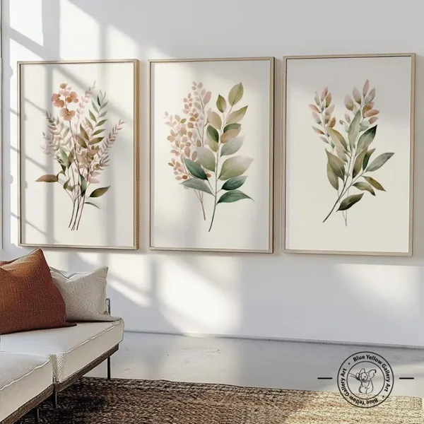 Wooden_Botanical_Floral_Print_Framed_Wall_Art_Set_-_Set_Of_3