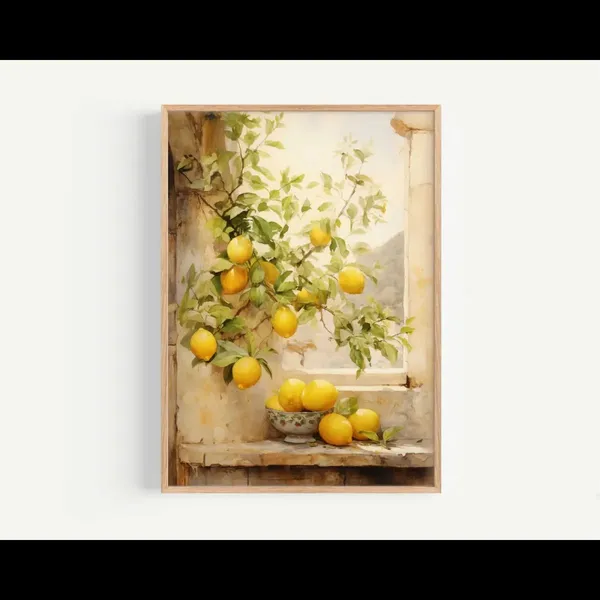 Wood_Mediterranean_Lemon_Botanical_Framed_Wall_Art_-_Set_Of_6