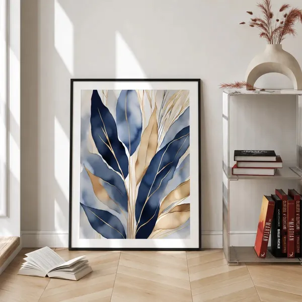 Framed_Modern_Botanical_Leaf_Print_Wall_Art_-_Set_Of_3