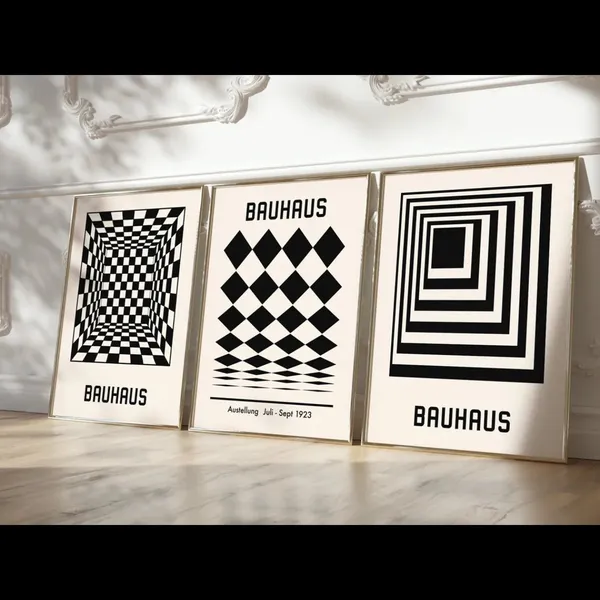 Bauhaus_Geometric_Set_Of_3_Framed_Wall_Art_Prints