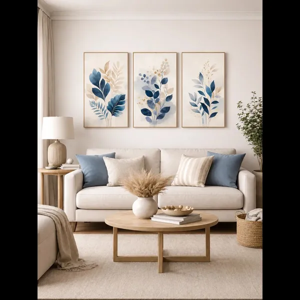Botanical_Blue_Leaf_Framed_Wall_Art_-_Set_Of_3