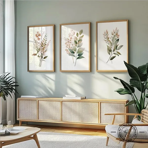 Wooden_Botanical_Floral_Print_Framed_Wall_Art_Set_-_Set_Of_3