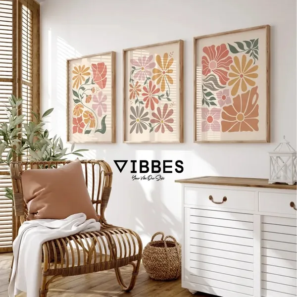 Wooden_Botanical_Floral_Print_Framed_Wall_Art_-_Set_Of_3
