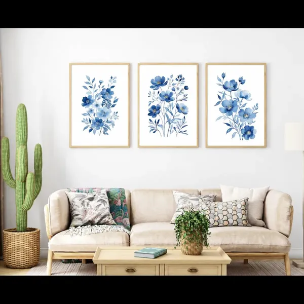 Wooden_Botanical_Floral_Print_Framed_Wall_Art_Set_Of_3