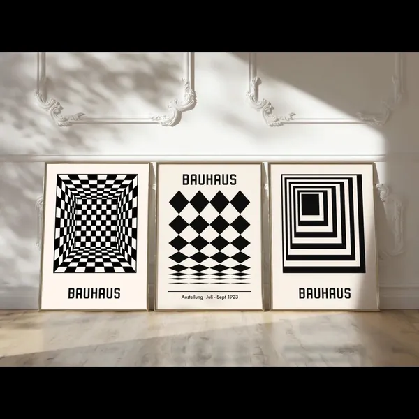 Bauhaus_Geometric_Set_Of_3_Framed_Wall_Art_Prints