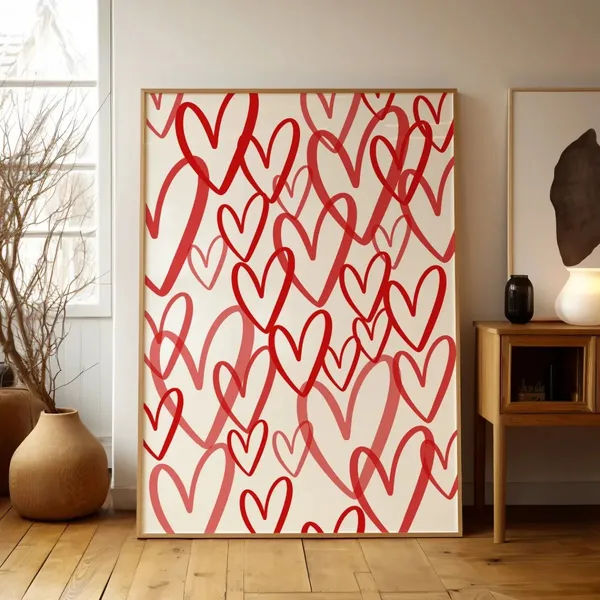 Wood_Contemporary_Heart_Pattern_Framed_Wall_Art_-_Set_Of_3