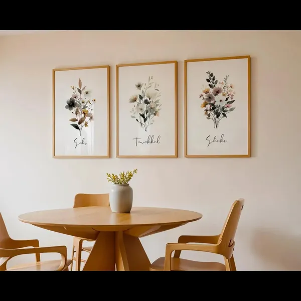 Wooden_Floral_Print_Framed_Wall_Art_-_Set_Of_3