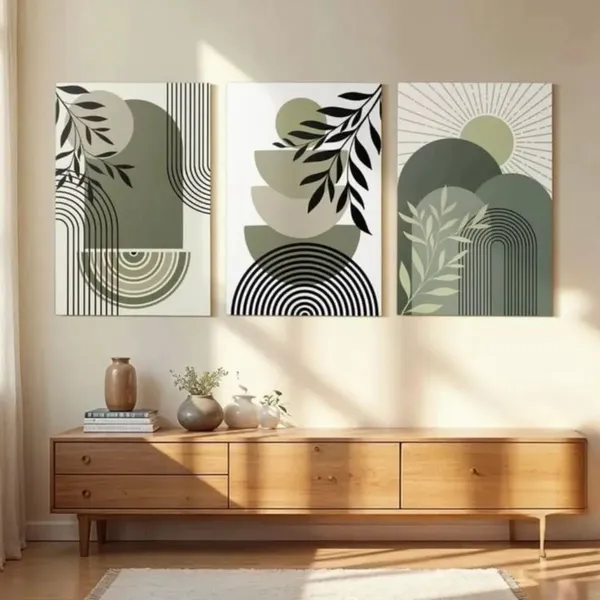 Abstract_Botanical_Geometric_Set_Of_3_Wall_Art_Prints