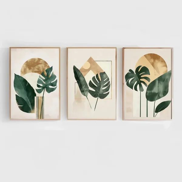 Wooden_Modern_Botanical_Leaf_Print_Wall_Art_-_Set_Of_3