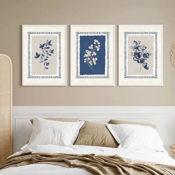 Wooden_Botanical_Floral_Print_Framed_Wall_Art_Set_-_Set_Of_3