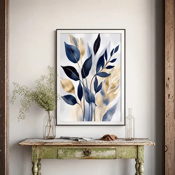 Framed_Modern_Botanical_Leaf_Print_Wall_Art_-_Set_Of_3
