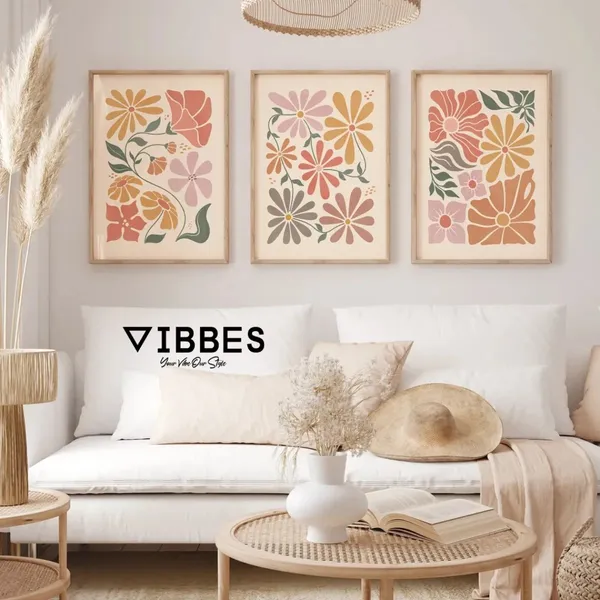 Wooden_Botanical_Floral_Print_Framed_Wall_Art_-_Set_Of_3