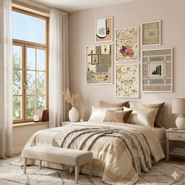 Islamic_Floral_Calligraphy_Framed_Wall_Art_Set_-_Set_Of_6