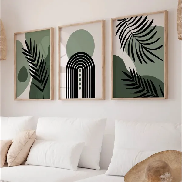 Abstract_Botanical_Set_Of_3_Framed_Wall_Art_Prints