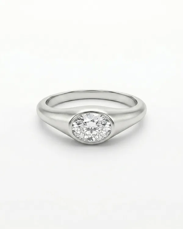 Bezel_Set_Oval_Cut_Moissanite_Diamond_Ring_Silver