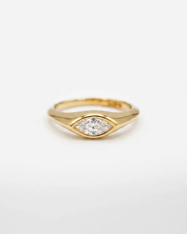 Bezel_Set_Marquise_Cut_Moissanite_Diamond_Ring_Gold