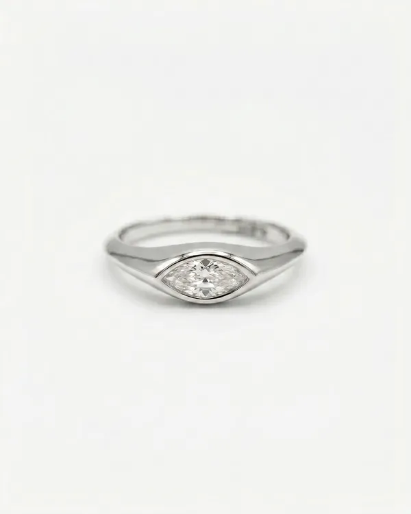 Bezel_Set_Marquise_Cut_Moissanite_Diamond_Ring_Silver