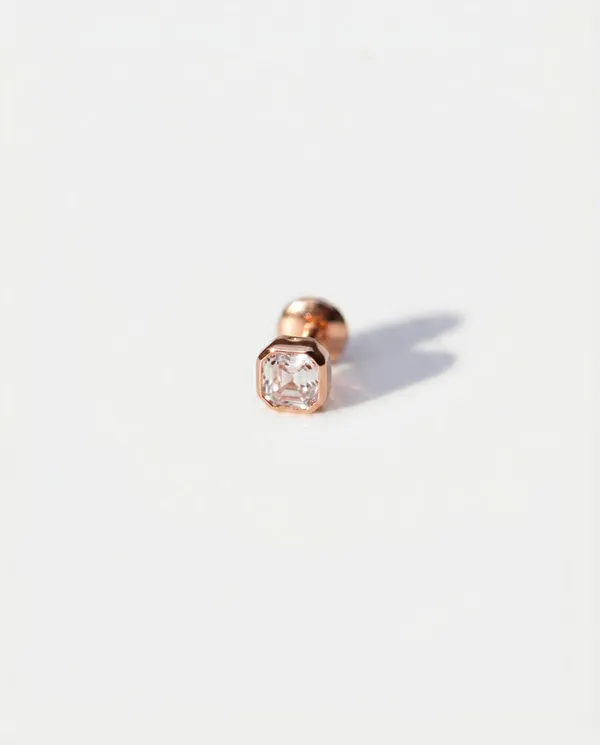Titan_Octagon_Ear_Studs_Rose_Gold