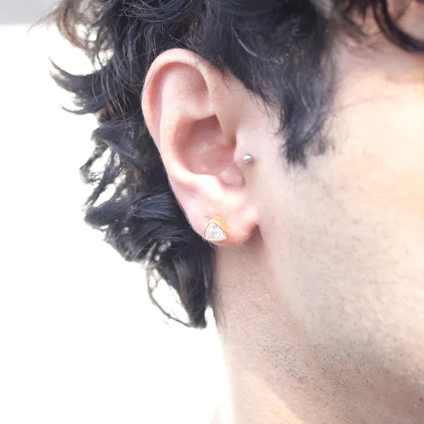 Trillion_Moissanite_Diamond_Ear_Studs_Gold