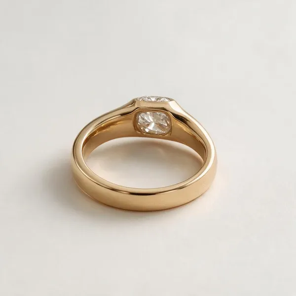 Bezel_Set_Asher_Cut_Moissanite_Diamond_Ring_Gold