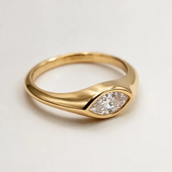 Bezel_Set_Marquise_Cut_Moissanite_Diamond_Ring_Gold