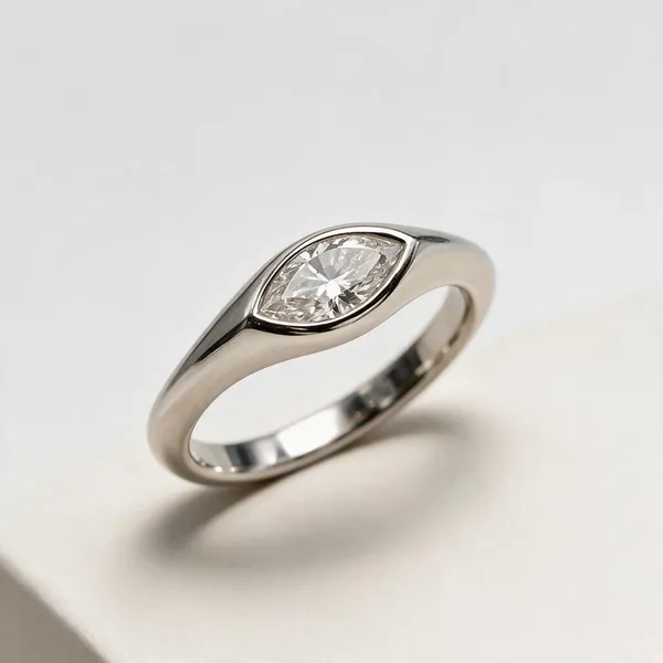 Bezel_Set_Marquise_Cut_Moissanite_Diamond_Ring_Silver