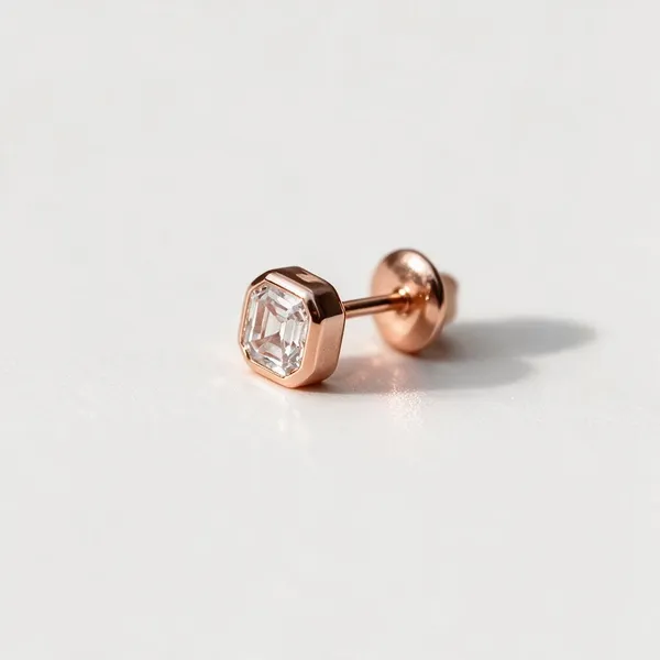 Titan_Octagon_Ear_Studs_Rose_Gold