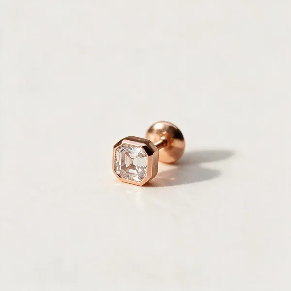 Titan_Octagon_Ear_Studs_Rose_Gold