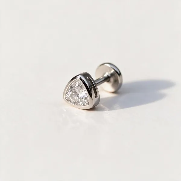 Trillion_Moissanite_Diamond_Ear_Studs_Silver