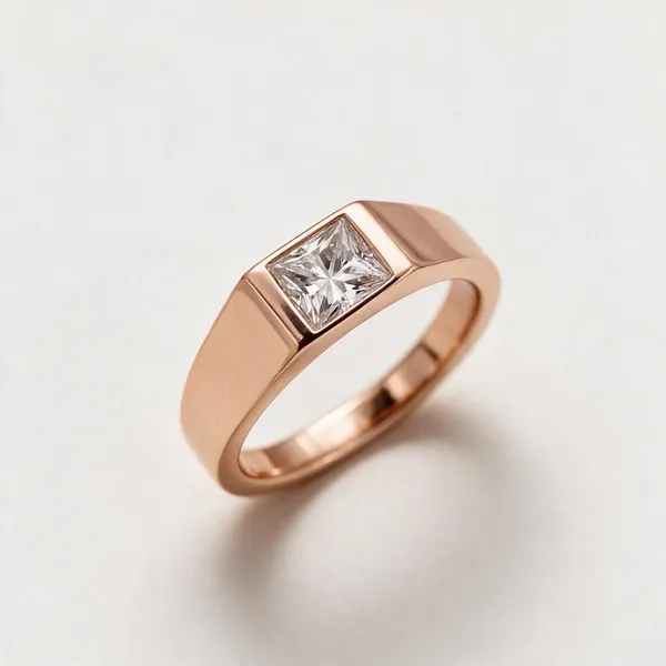 Bezel_Set_Princess_Cut_Moissanite_Diamond_Ring_Rose_Gold
