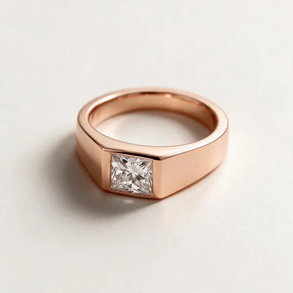 Bezel_Set_Princess_Cut_Moissanite_Diamond_Ring_Rose_Gold