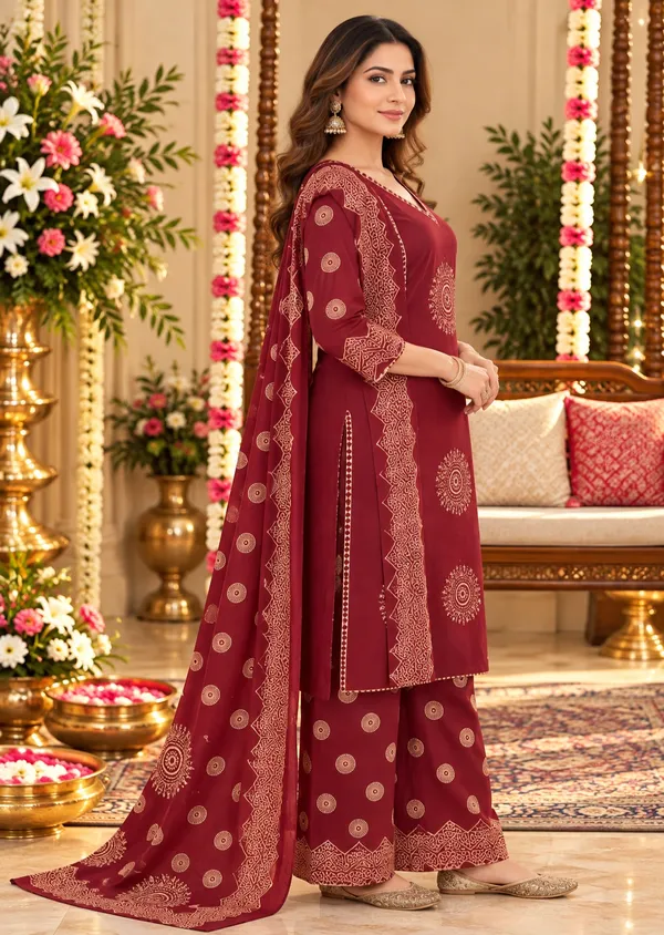 Maroon_Geometric_Printed_Straight_Kurta_Palazzo_Set_For_Women