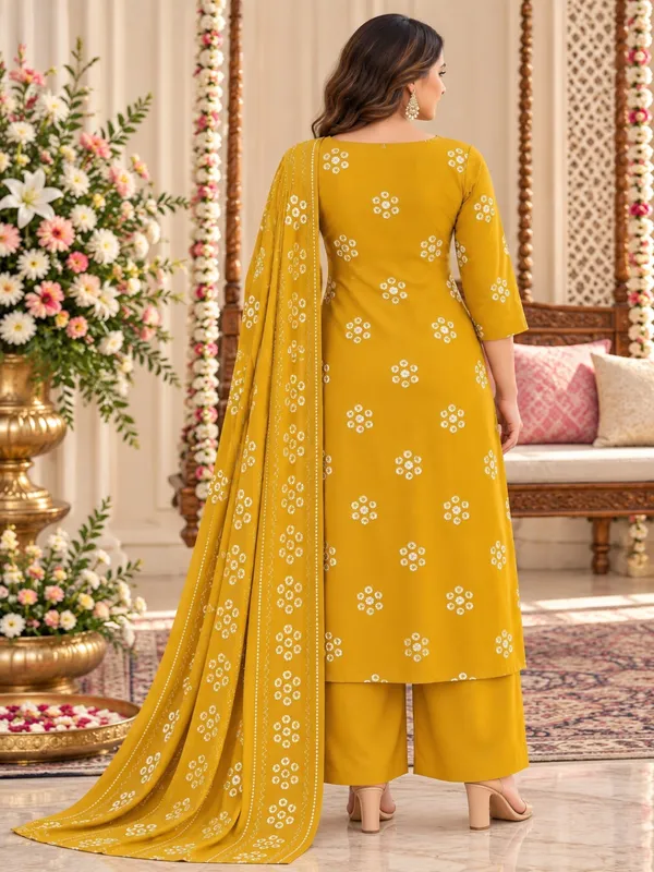 Mustard_Yellow_Floral_Printed_Straight_Kurta_Palazzo_Set_For_Women