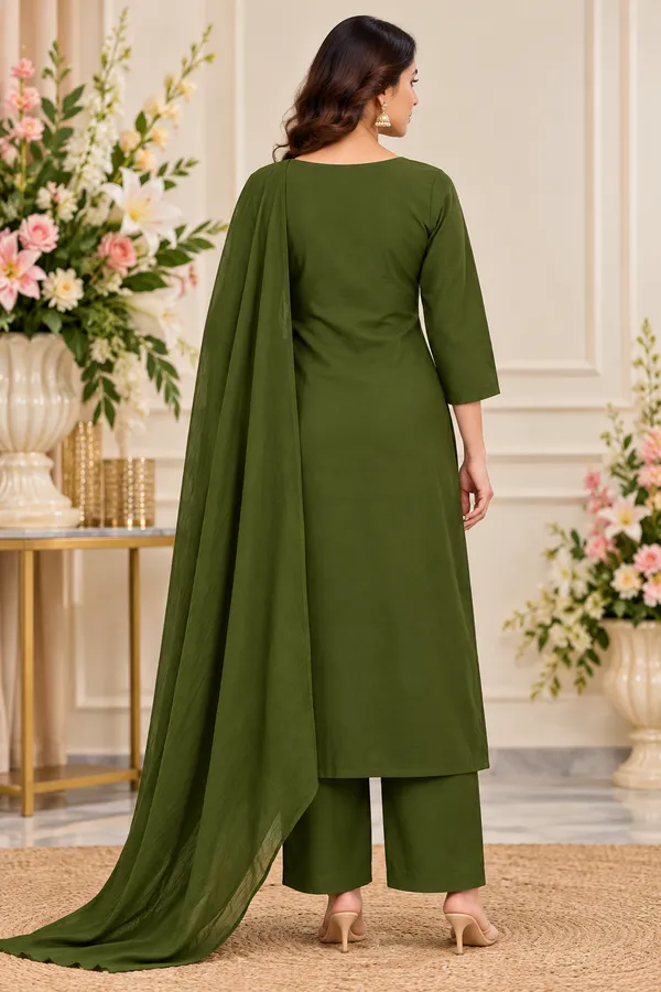 Olive_Green_Floral_Embroidered_Straight_Kurta_Suit_Set_For_Women