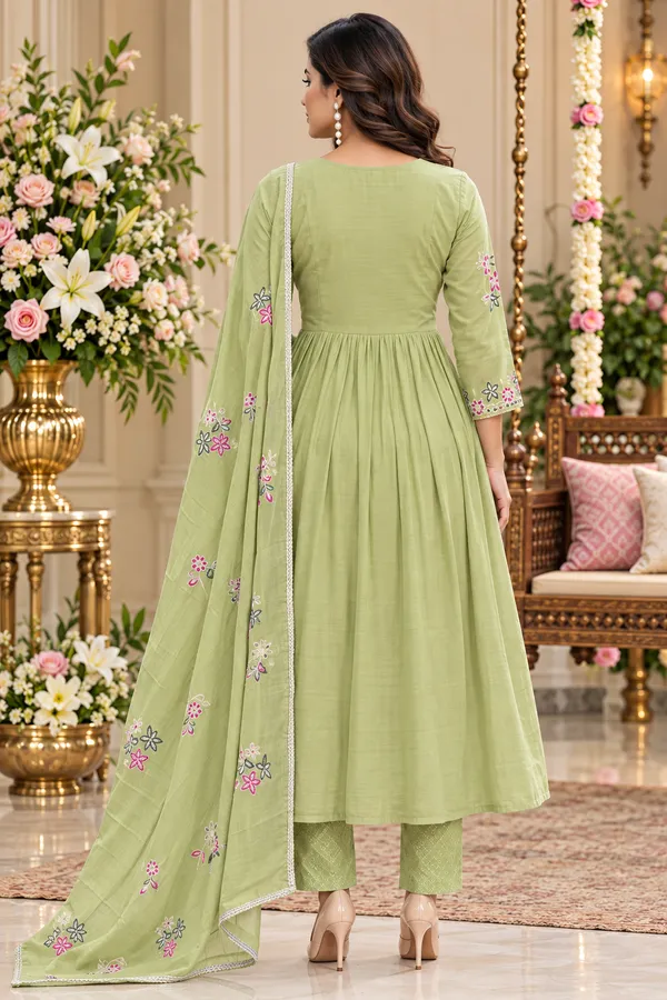 Green_Floral_Embroidered_Anarkali_Kurta_Suit_Set_For_Women