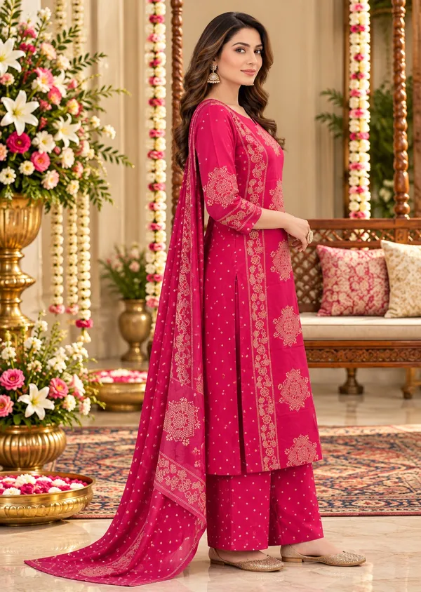 Pink_Floral_Medallion_Printed_Straight_Kurta_Palazzo_Set_For_Women
