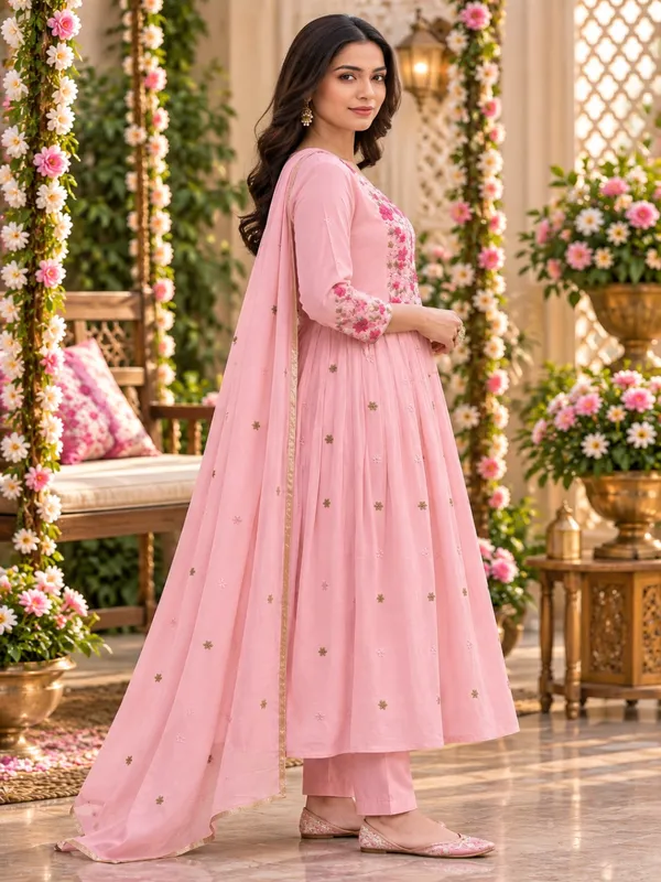Pink_Floral_Embroidered_Anarkali_Kurta_Suit_Set_For_Women
