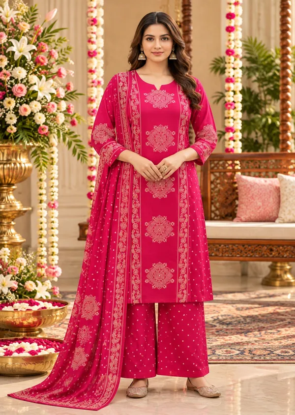 Pink_Floral_Medallion_Printed_Straight_Kurta_Palazzo_Set_For_Women