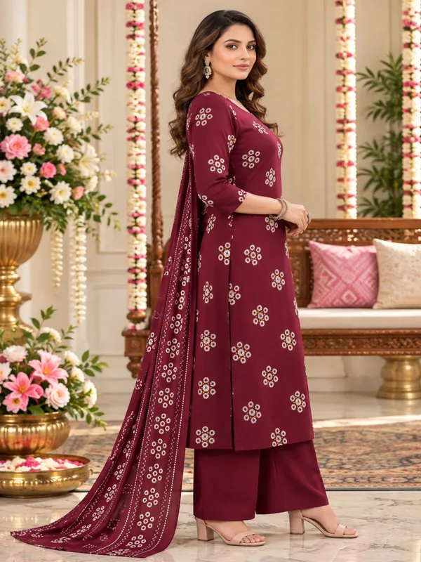 Maroon_Printed_Straight_Kurta_Suit_Set_With_Dupatta_For_Women