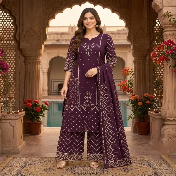 Purple_Geometric_Printed_Straight_Kurta_Palazzo_Set_For_Women