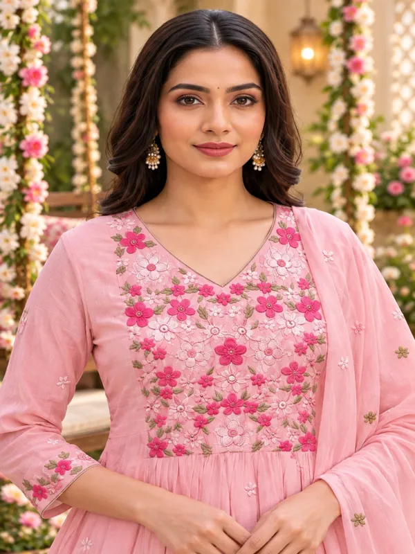 Pink_Floral_Embroidered_Anarkali_Kurta_Suit_Set_For_Women