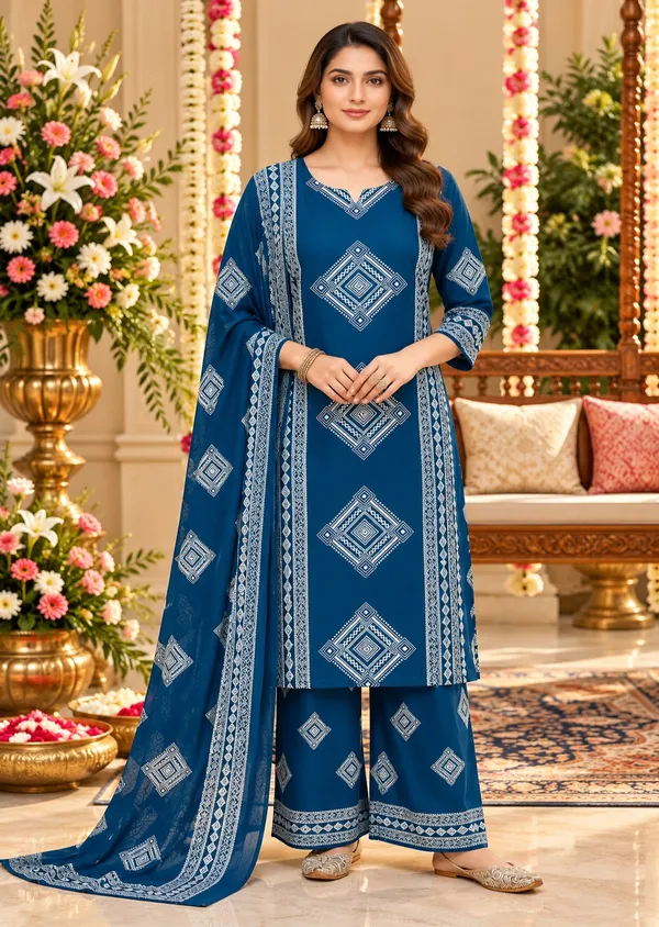 Blue_Printed_Straight_Kurta_Suit_Set_For_Women