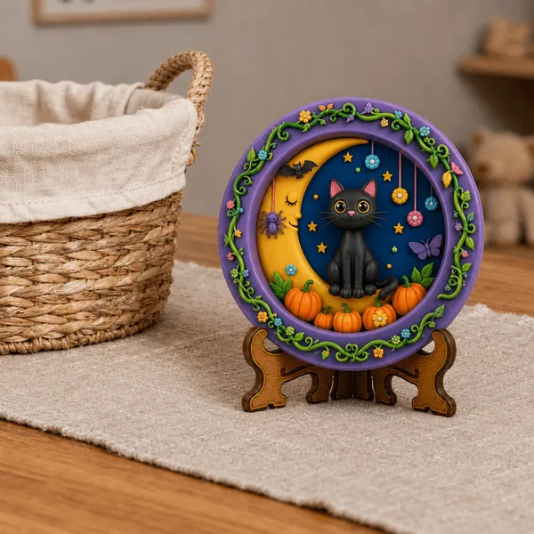 Halloween_Cat_Moon_Pumpkin_Decorative_Plaque_Diy_Paint_Craft_Art_Arrow_Set_1