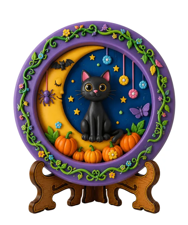 Halloween_Cat_Moon_Pumpkin_Decorative_Plaque_Diy_Paint_Craft_Art_Arrow_Set_2