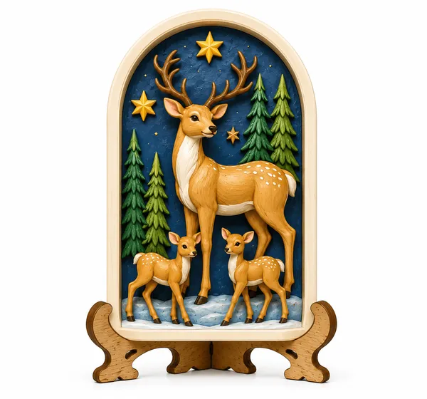 Deer_Family_Night_Plaque_Diy_Paint_Craft_Art_Arrow_Set2