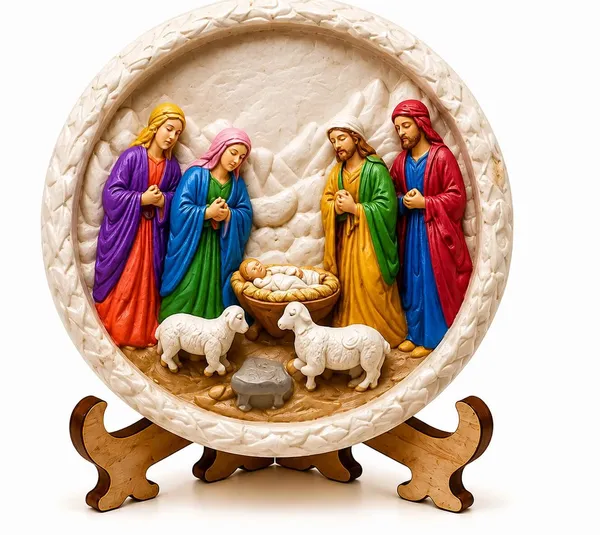 Nativity_Relief_Plaque_Four_Figures_Diy_Paint_Craft_Art_Arrow_1