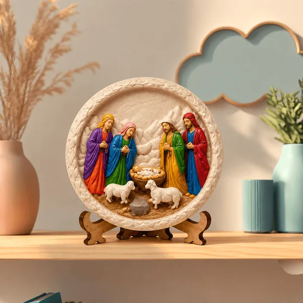 Nativity_Relief_Plaque_Four_Figures_Diy_Paint_Craft_Art_Arrow_1