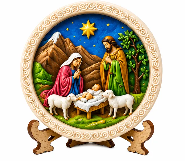 Nativity_Landscape_Round_Plaque_Diy_Paint_Craft_Art_Arrow_1