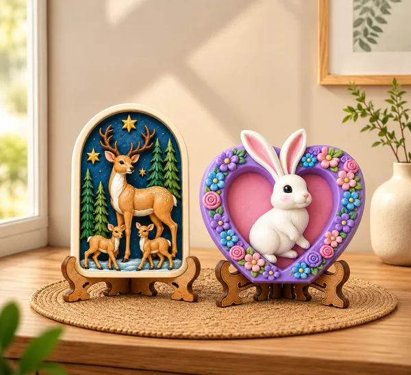 Diy_Pop_Toys_Kit_Deer_Family_Floral_Bunny_Art